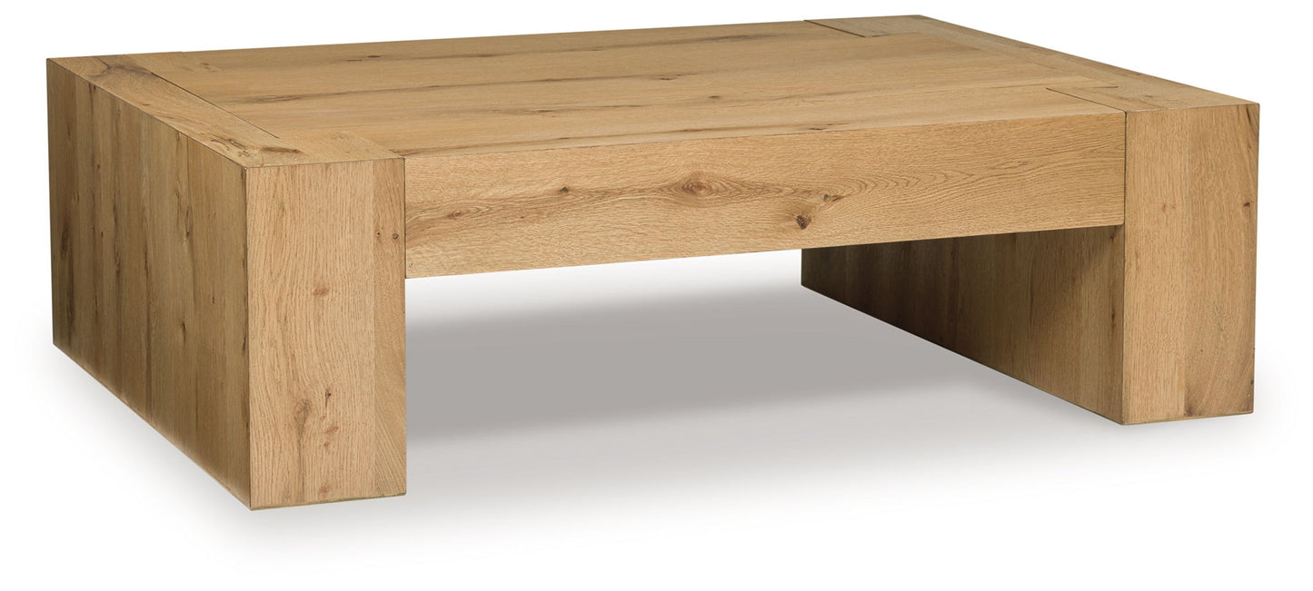 Bracken - Light Brown - Rectangular Cocktail Table - Hornell Furniture Outlet