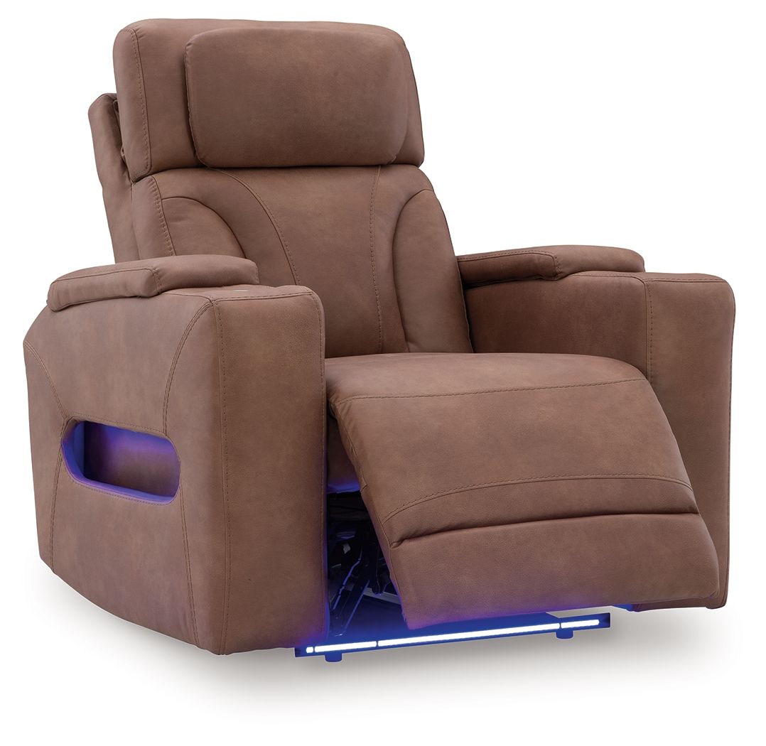 Clean - Slate - Caramel - Power Recliner / Adj Headrest - Hornell Furniture Outlet