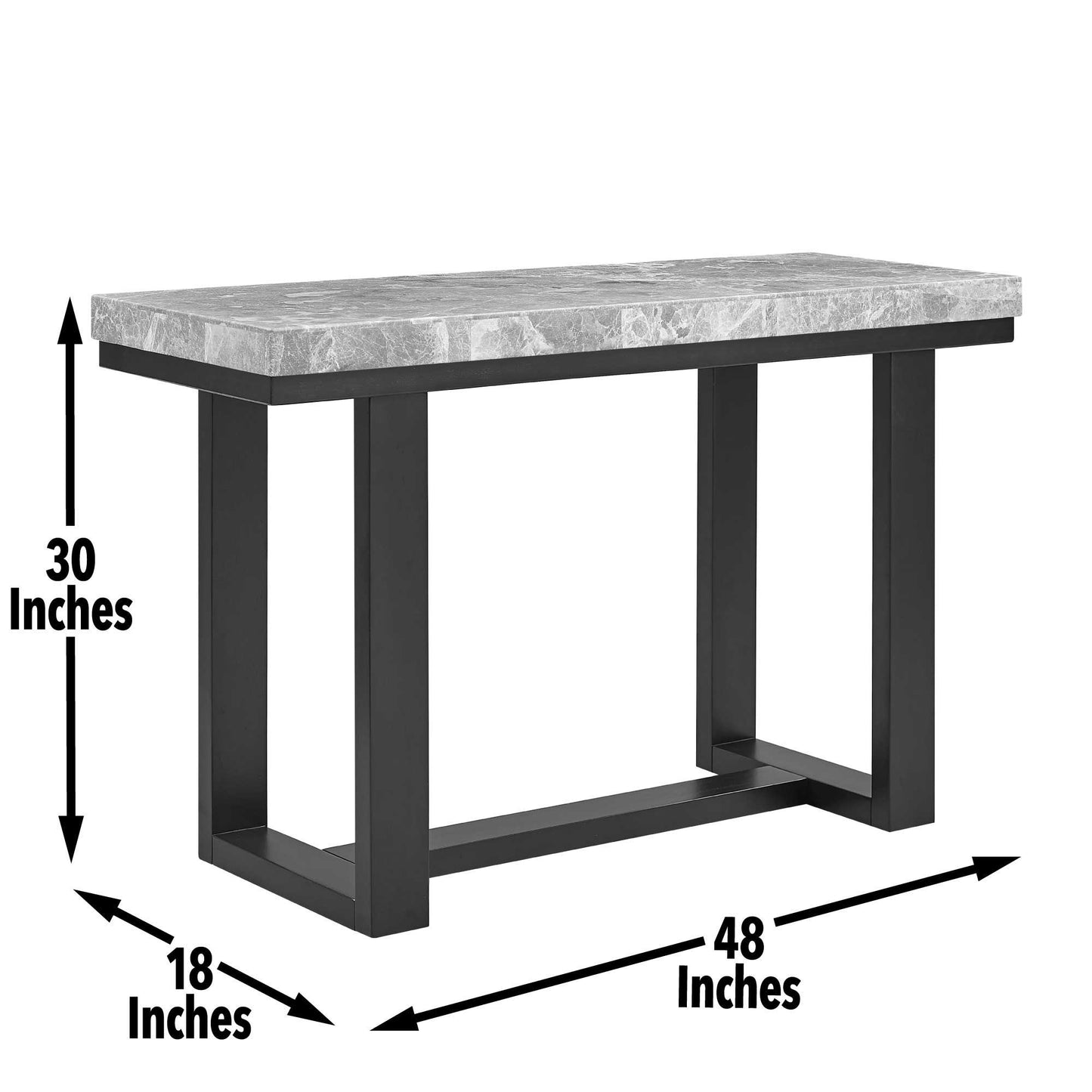 Lucca - Marble Sofa Table - Gray - Hornell Furniture Outlet