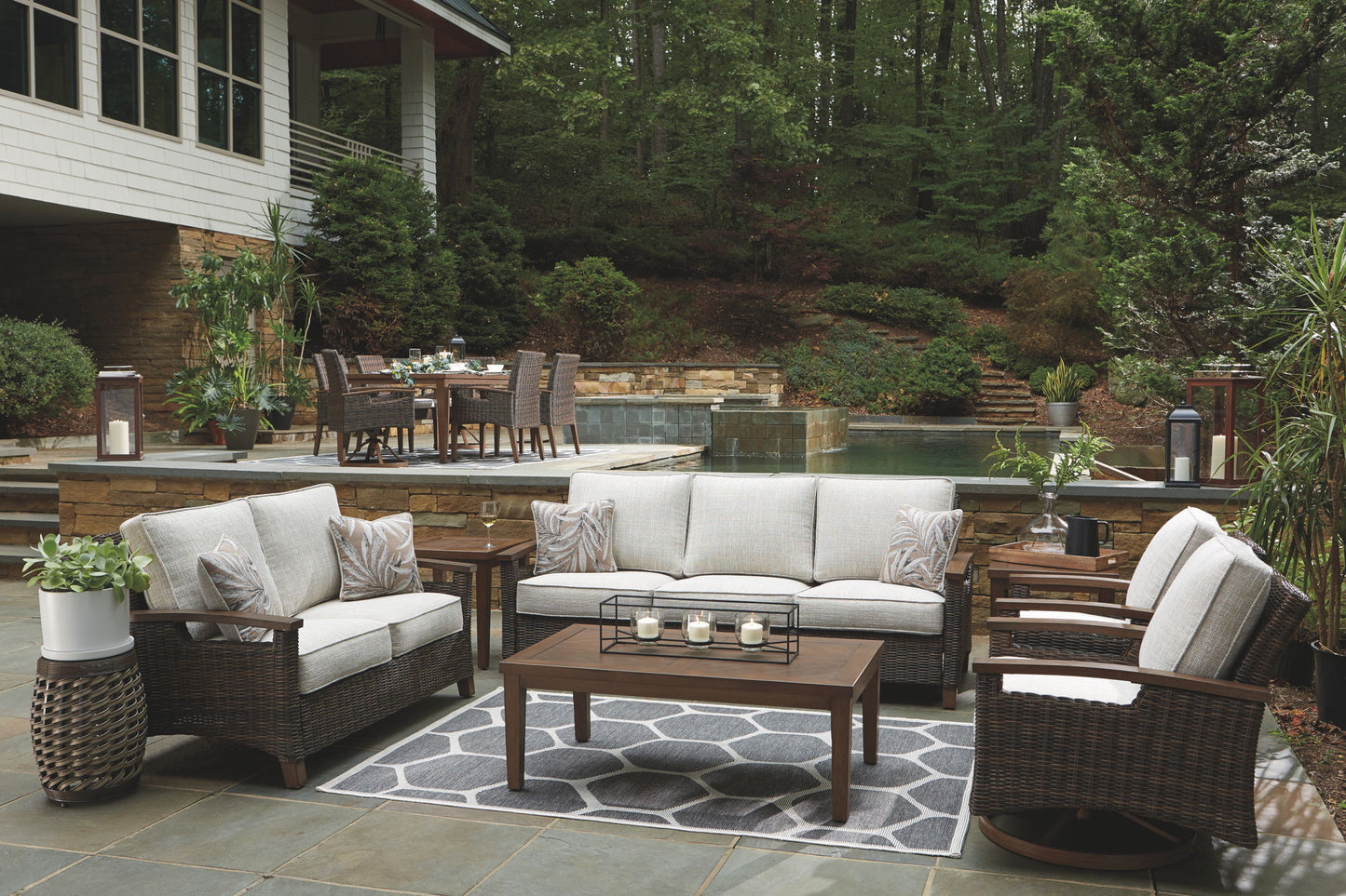 Paradise Trail - Medium Brown - 3 Pc. - Lounge Set - Hornell Furniture Outlet