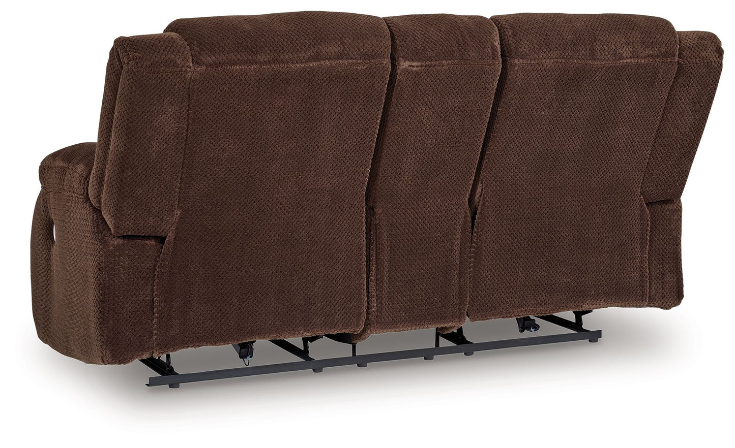 Free Wake - Chocolate - Double Relcining Power Loveseat With Console - Hornell Furniture Outlet