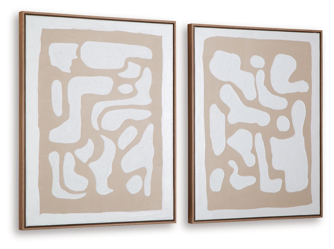 Waldett - Beige / White - Wall Art Set (Set of 2) - Hornell Furniture Outlet