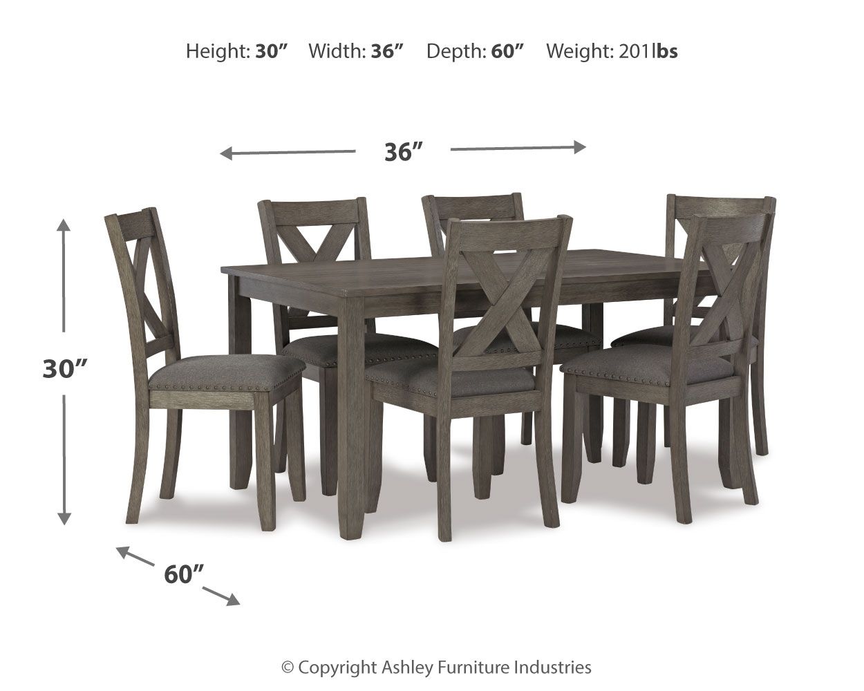 Caitbrook - Gray - RECT DRM Table Set (Set of 7) - Hornell Furniture Outlet