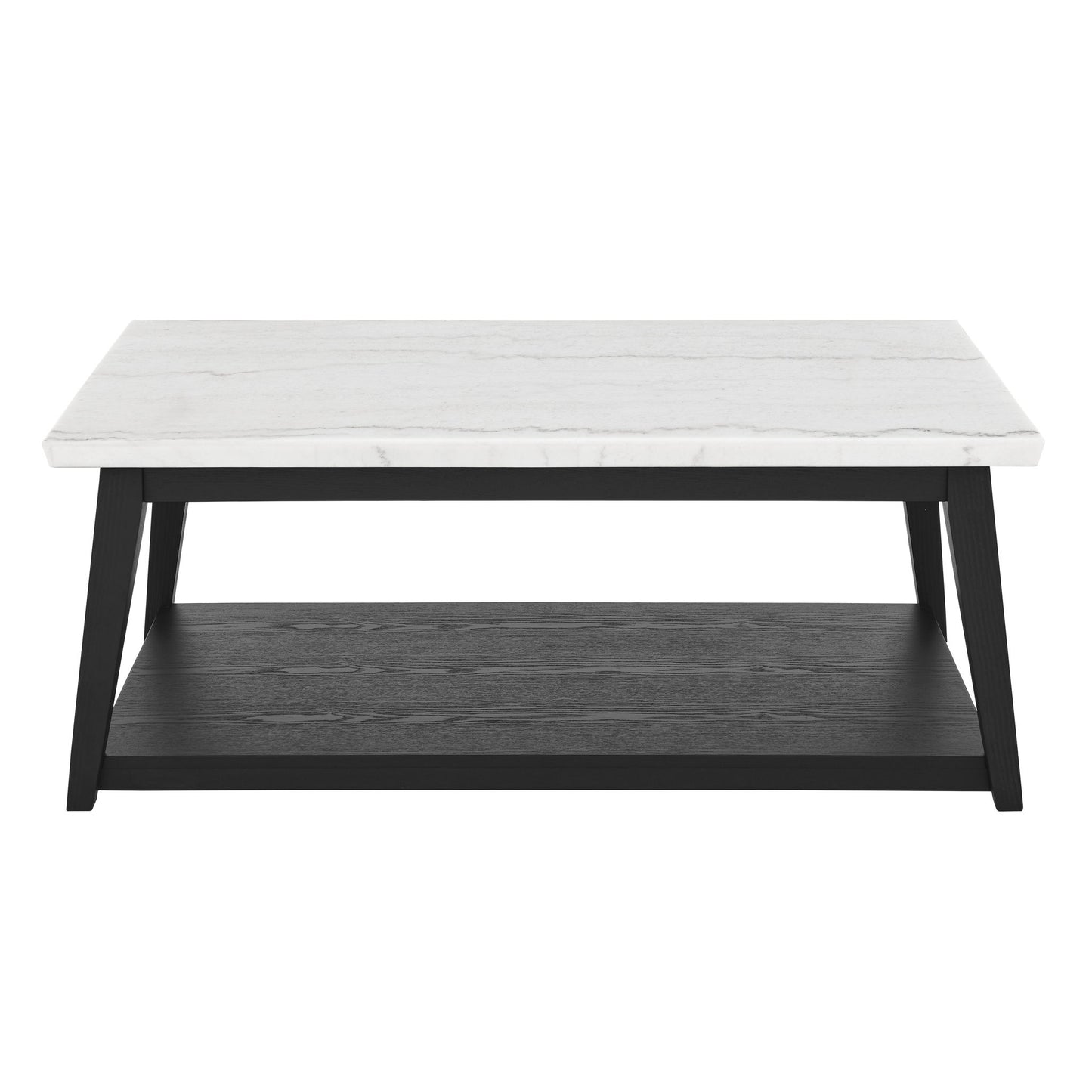 Vida - Marble Cocktail Table With Casters - Black / White - Hornell Furniture Outlet
