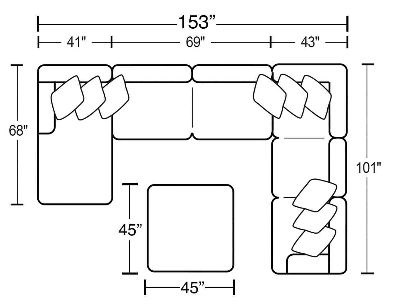 Polaris - Sectional With Comfort Coil Seating, 9 Included Accent Pillows And Included Cocktail Ottoman - Hornell Furniture Outlet