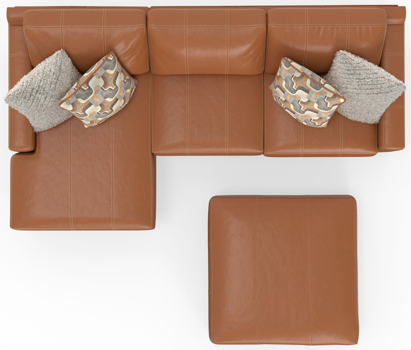 Minori - Italian Leather Sofa / Chaise And Cocktail Ottoman - Hornell Furniture Outlet