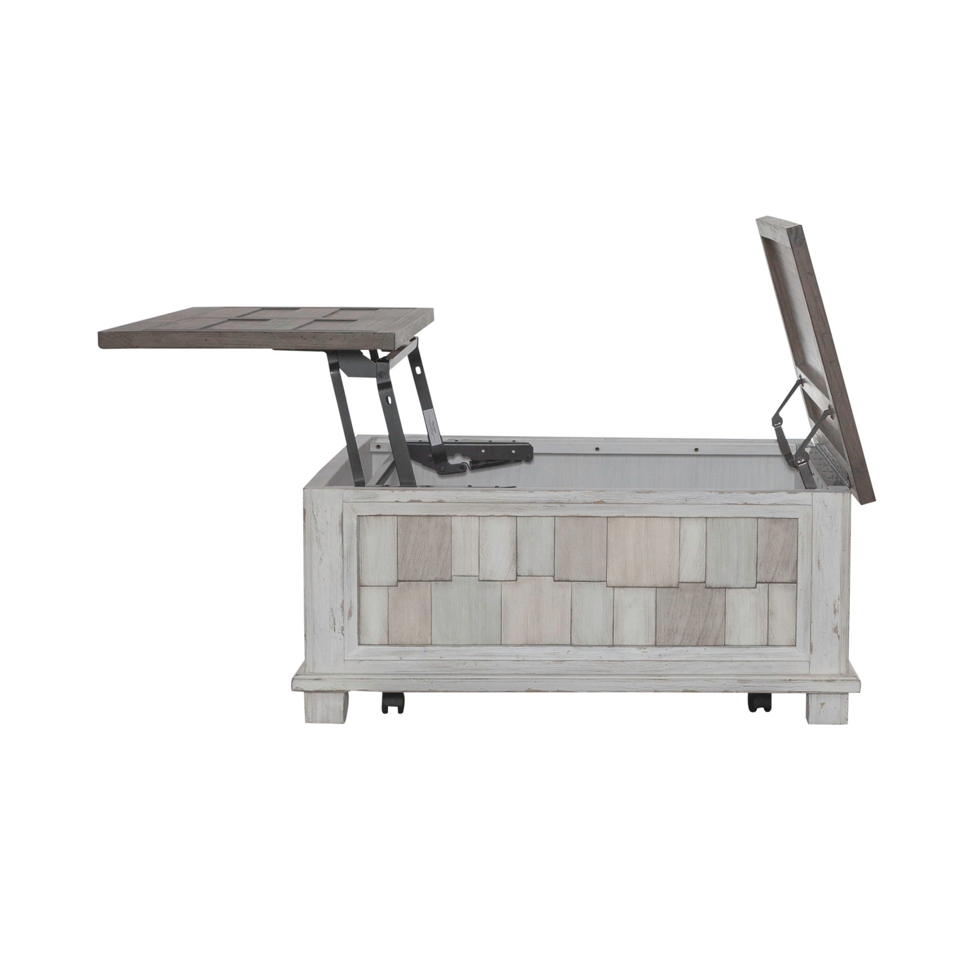 River Place - Lift Top Storage Cocktail Table - White - Hornell Furniture Outlet