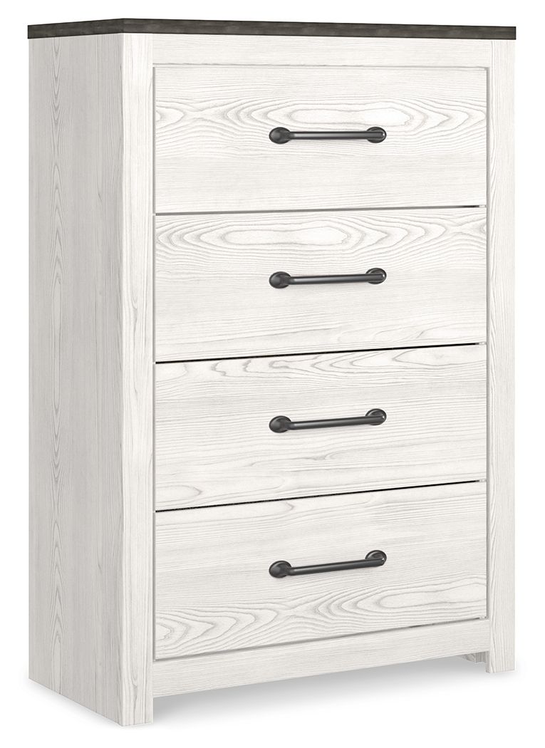 Gerridan - Four Drawer Chest - White / Gray - Hornell Furniture Outlet