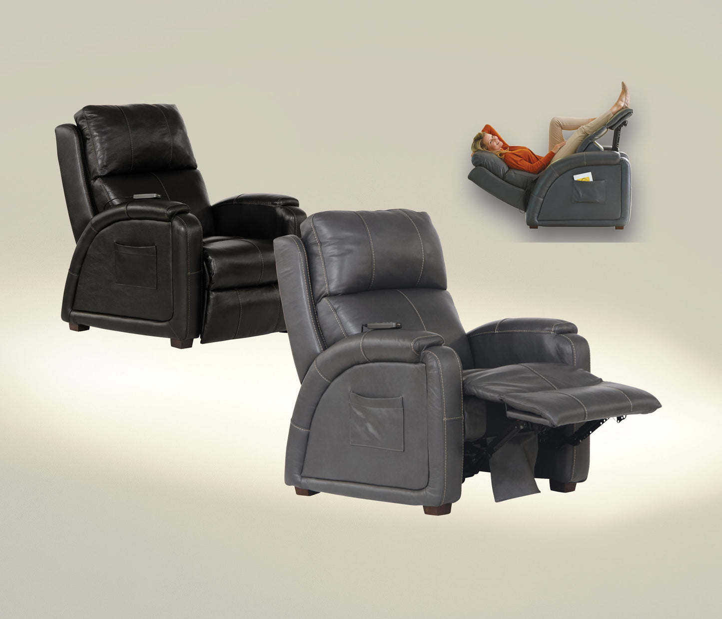Reliever - Power Headrest Power Lay Flat Reclining With CR3 Massage / Zero Gravity - Hornell Furniture Outlet