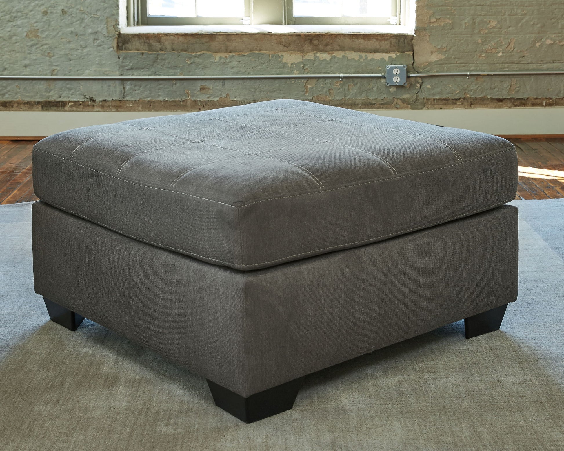 Pitkin - Slate - Oversized Accent Ottoman - Hornell Furniture Outlet