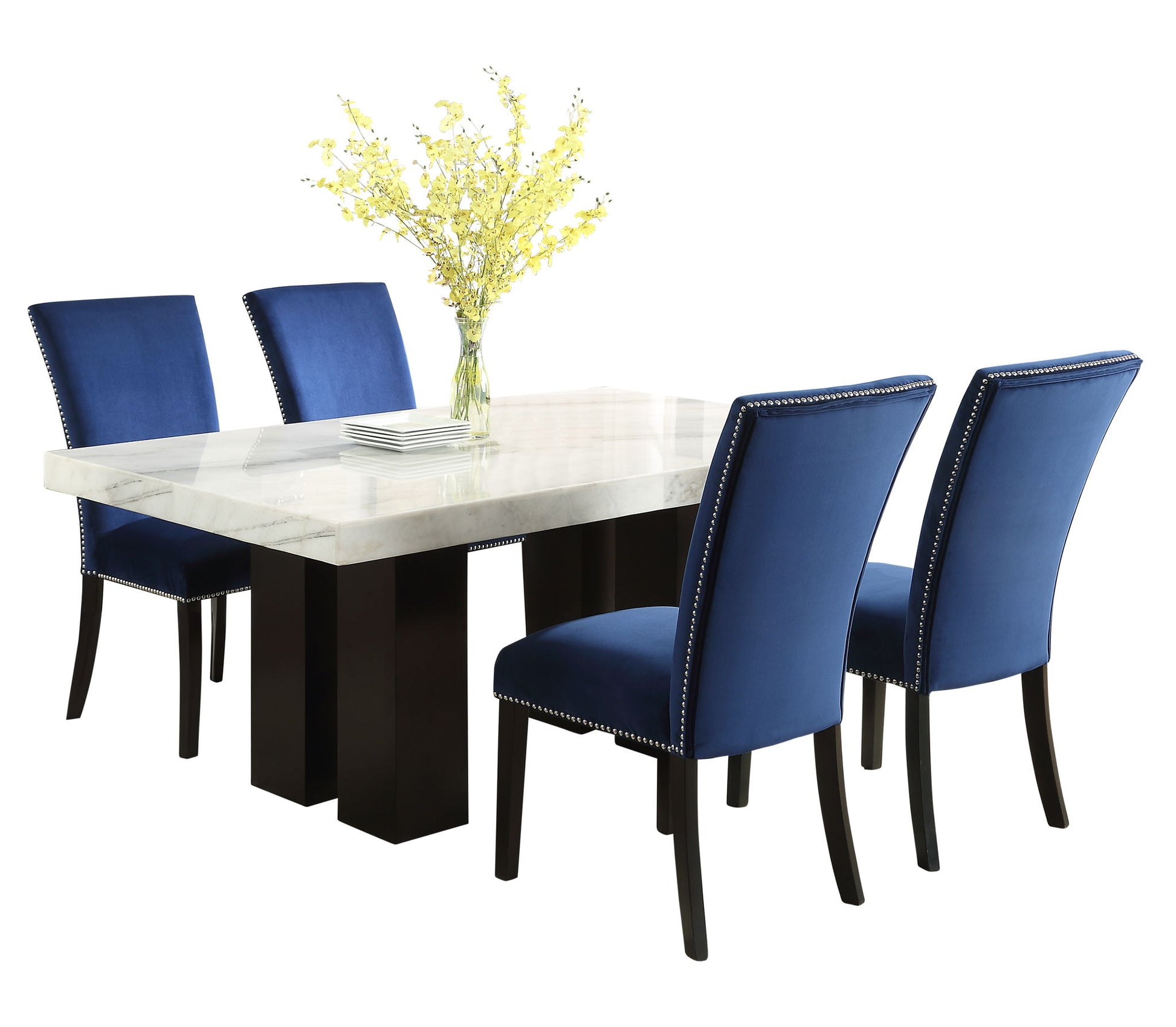 Camila - Rectangular Dining Set - White Top - Hornell Furniture Outlet