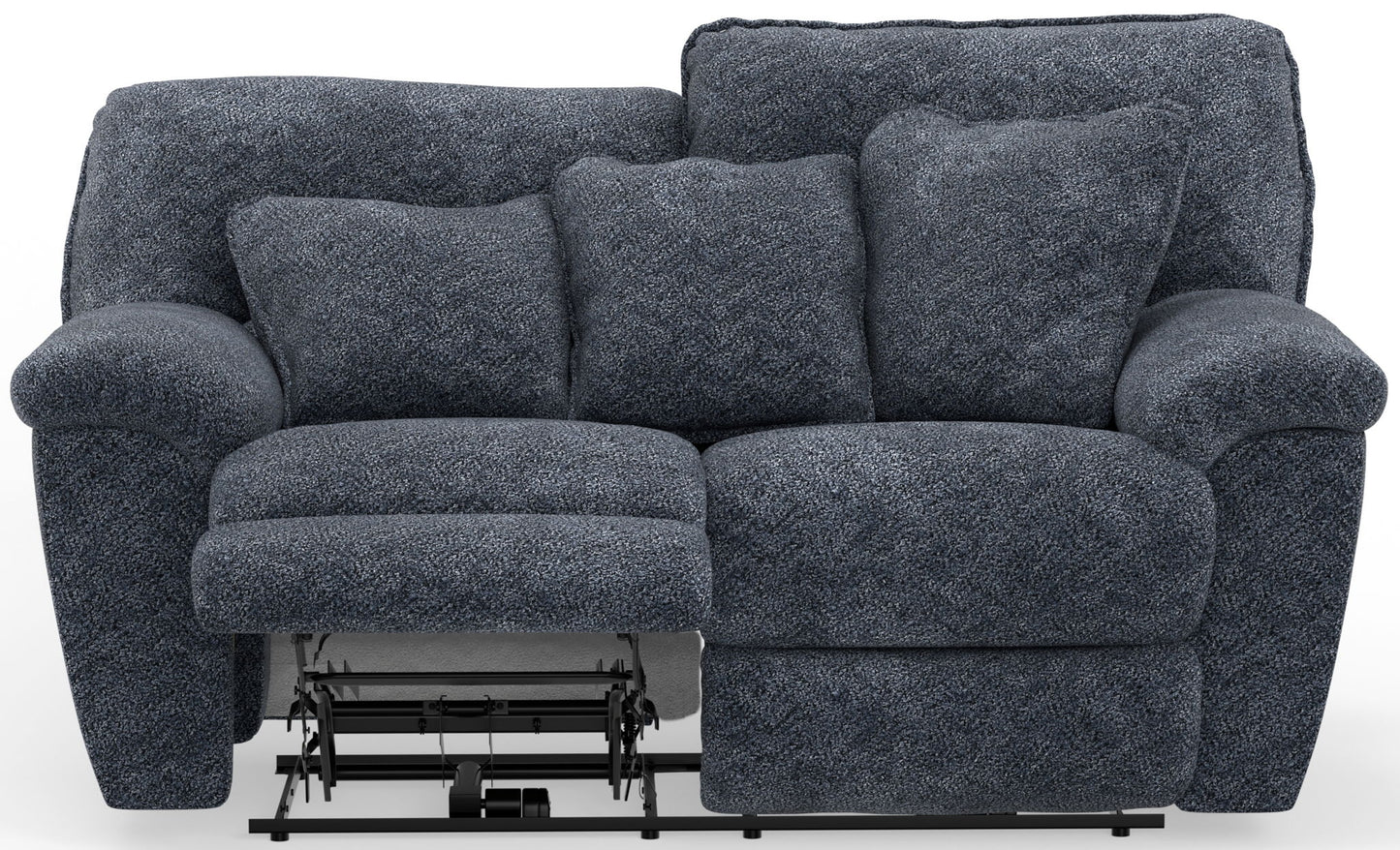 Paxon - Deep Seat Power Reclining Loveseat With Power Adjustable Headrest - Smoke - Hornell Furniture Outlet
