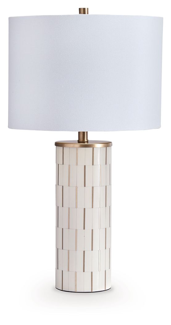 Faridworth - White / Gold Finish - Poly Table Lamp - Hornell Furniture Outlet