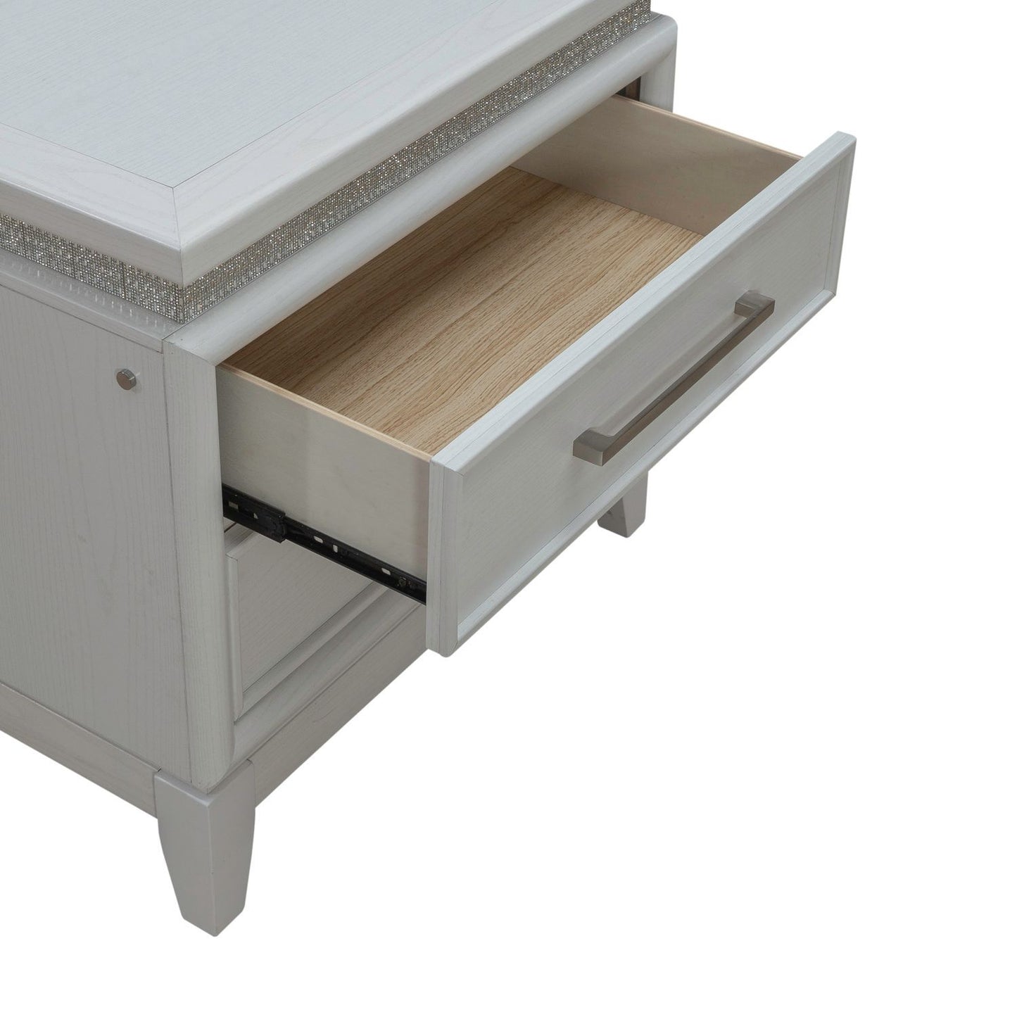 Reflections - Nightstand With Lights and Charging Station - White - Hornell Furniture Outlet