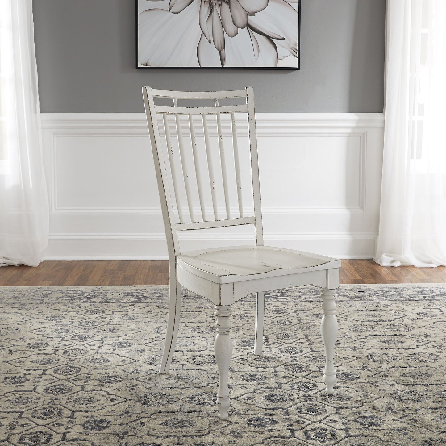 Magnolia Manor - Spindle Back Side Chair - White - Hornell Furniture Outlet