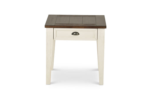 Cayla - End Table - Dark Oak / White - Hornell Furniture Outlet