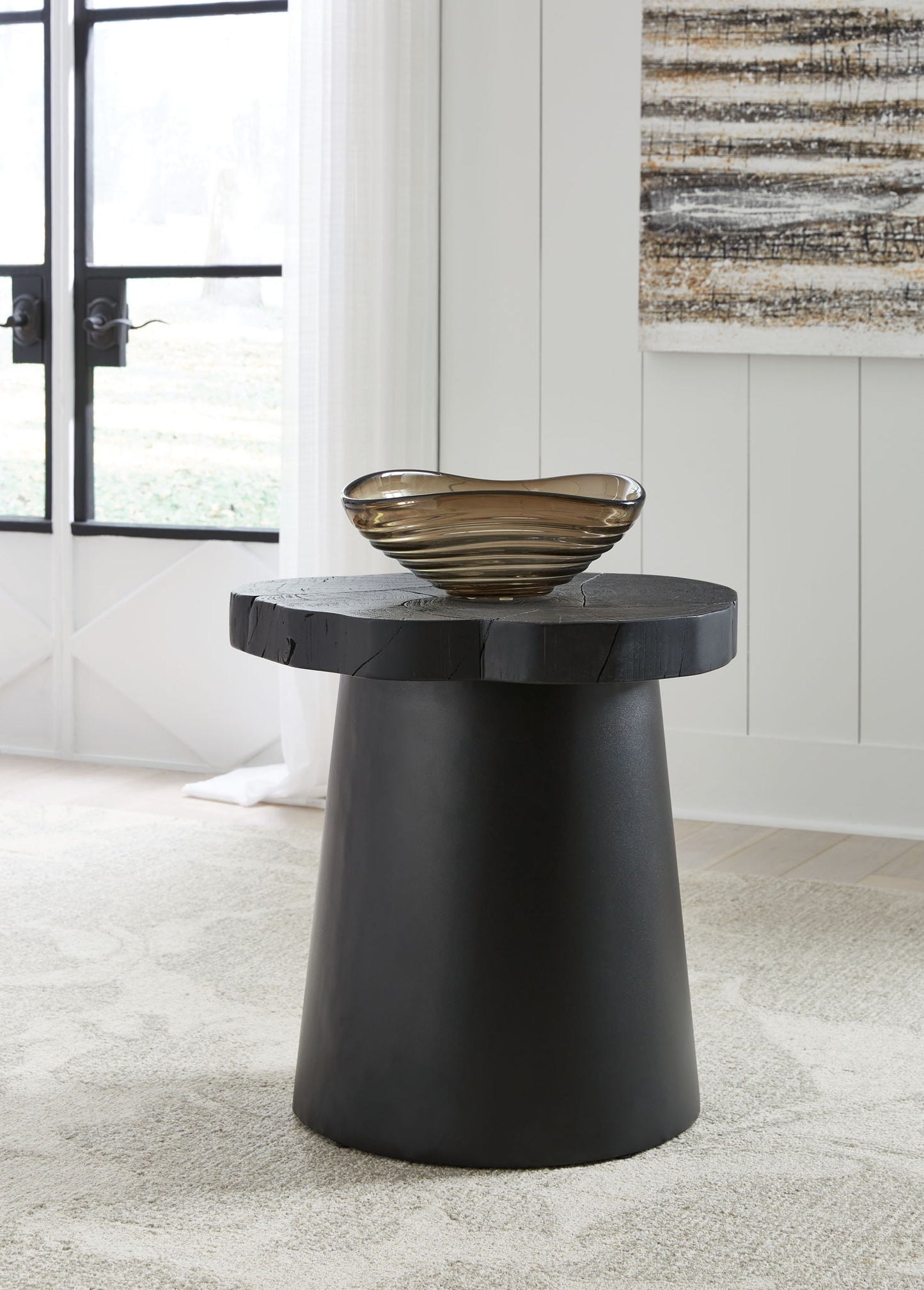 Wimbell - Black - Round End Table - Hornell Furniture Outlet