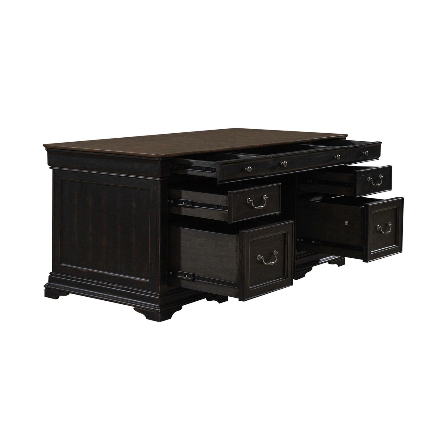 Meritage - Jr Executive Desk - Black - Hornell Furniture Outlet