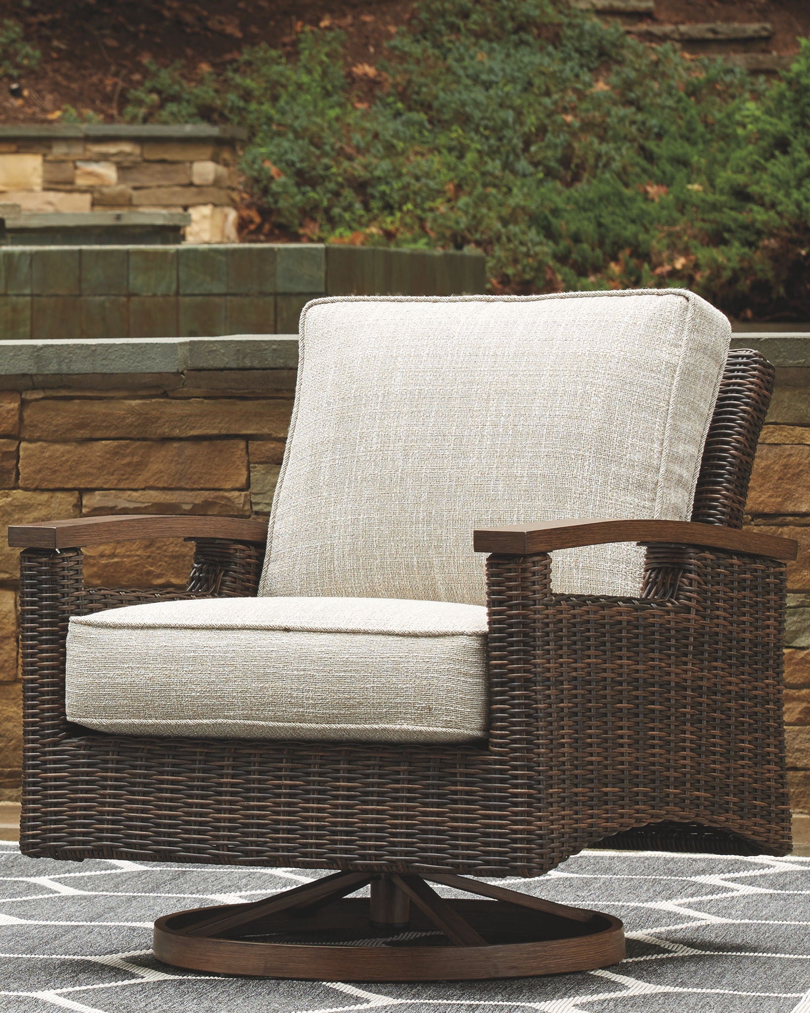 Paradise Trail - Medium Brown - Swivel Lounge Chair (Set of 2) - Hornell Furniture Outlet