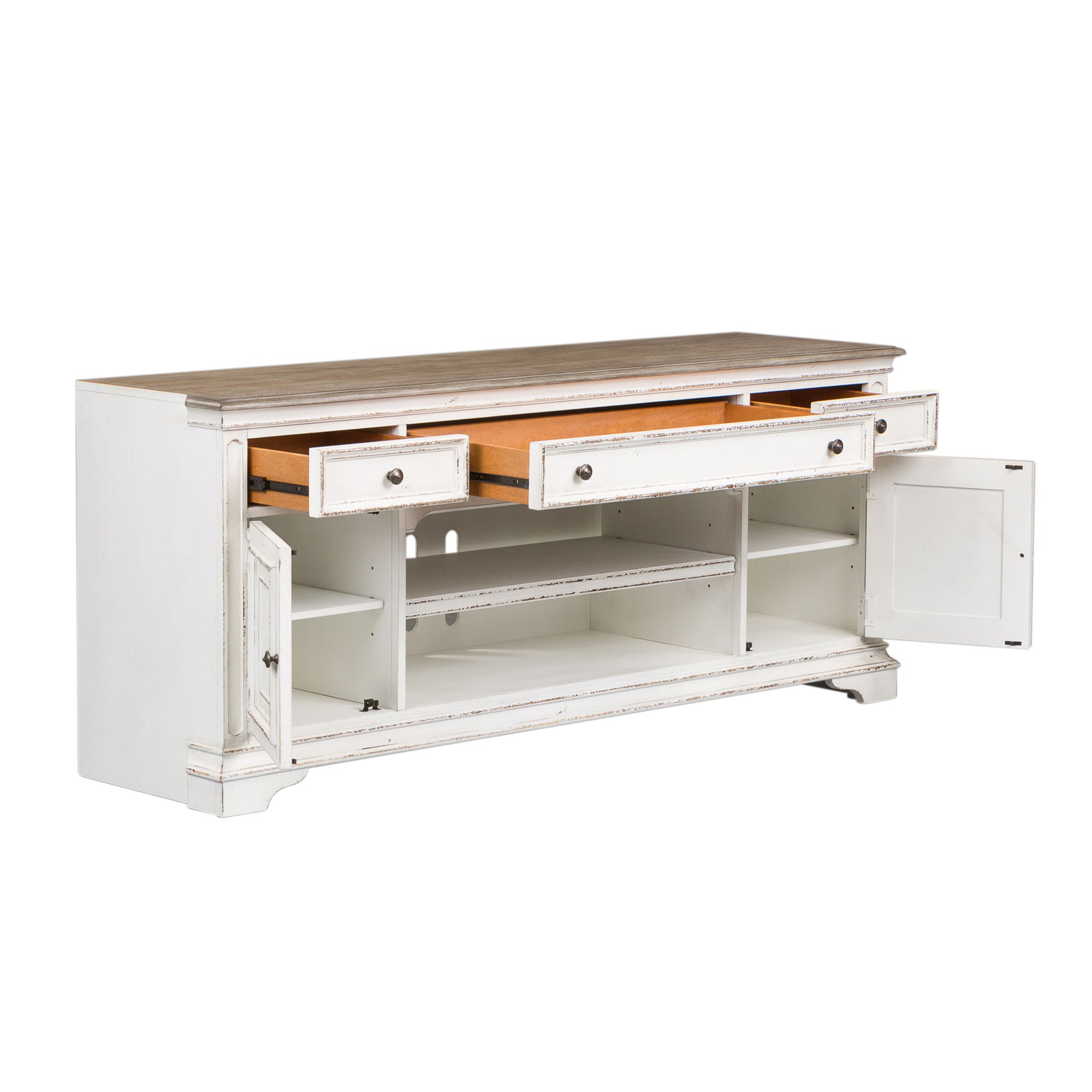 Magnolia Manor - Entertainment TV Stand - White - Hornell Furniture Outlet