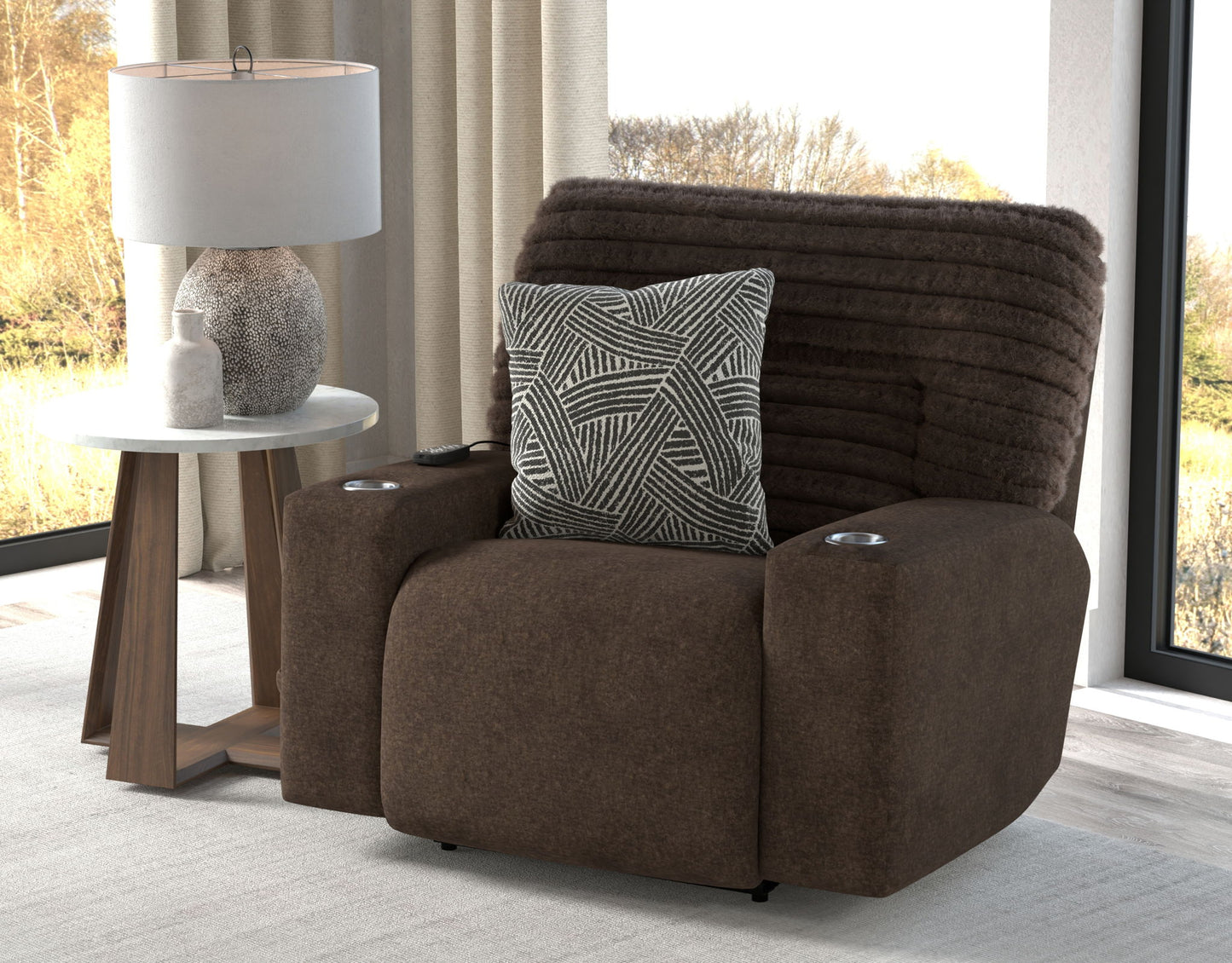 Zen - Power Recliner With CR3 Heat / Massage / Zero Gravity - Chocolate - Hornell Furniture Outlet