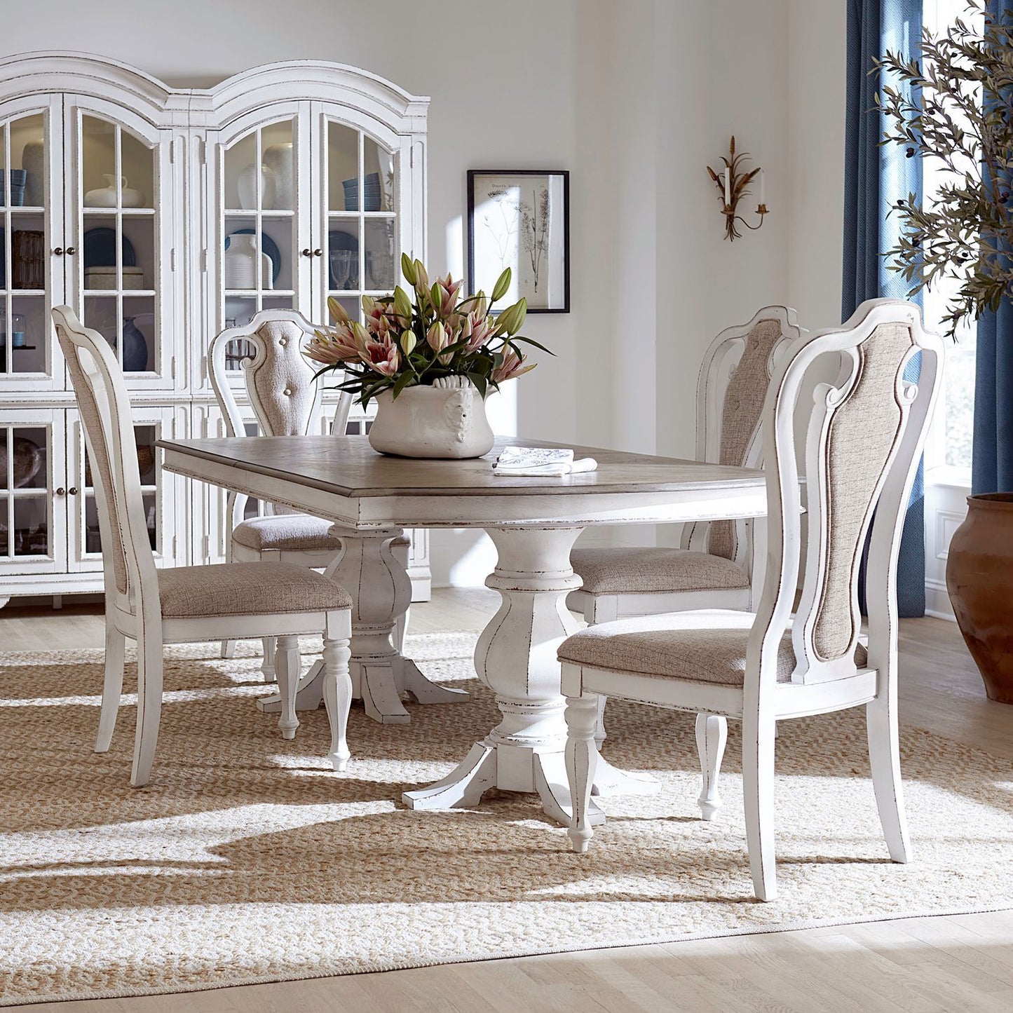 Magnolia Manor - Double Pedestal Table Set - Hornell Furniture Outlet
