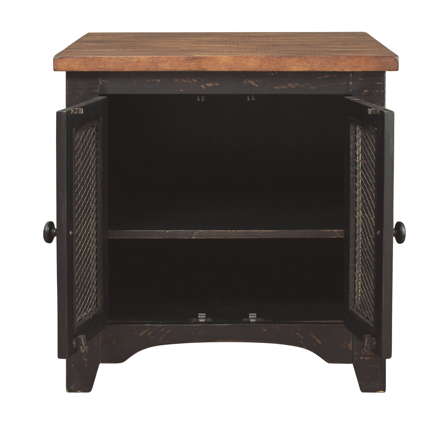 Valebeck - Black / Brown - Rectangular End Table - Hornell Furniture Outlet
