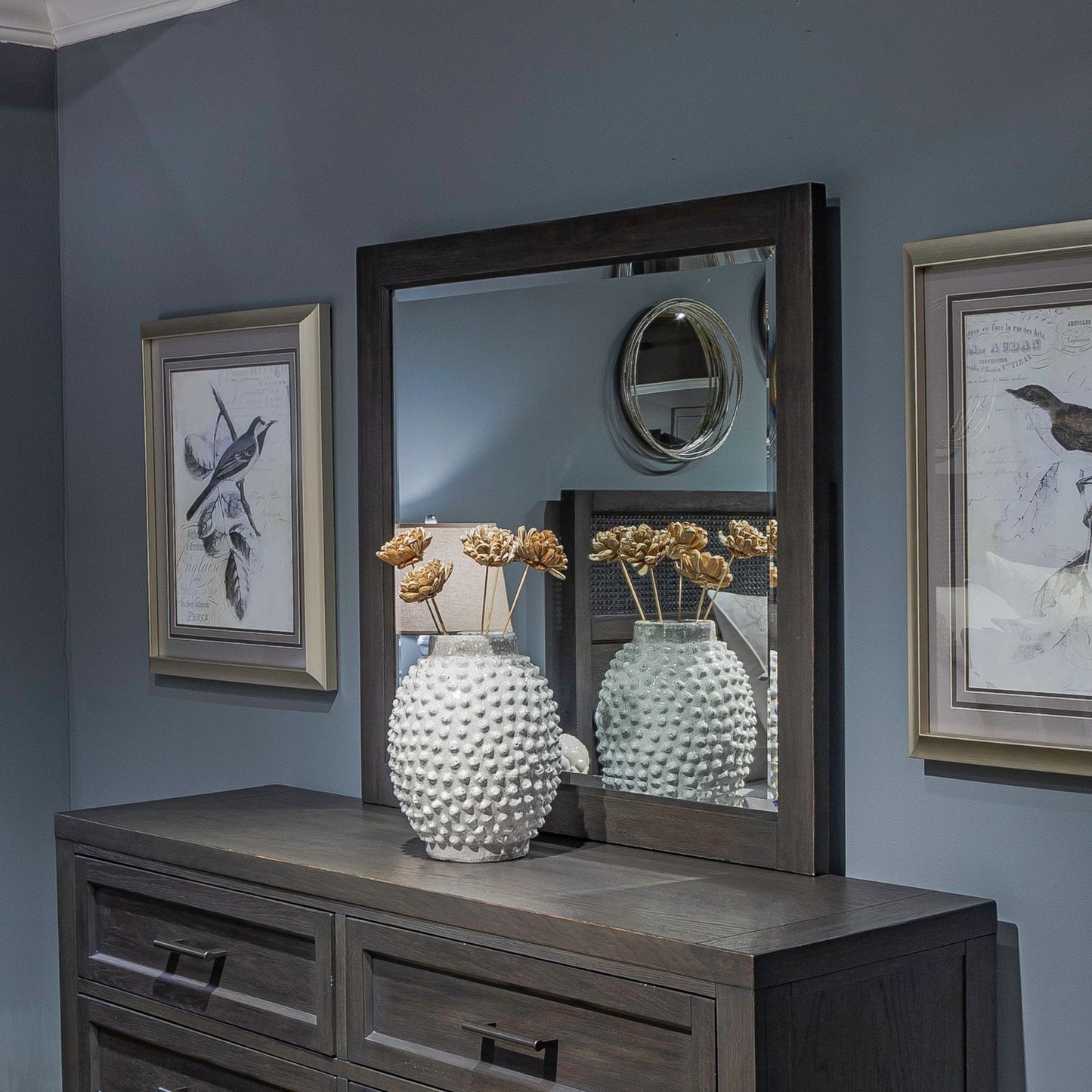 Caruso Heights - Landscape Mirror - Aged Whiskey - Hornell Furniture Outlet