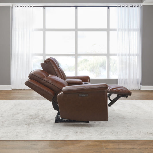 Avery - Loveseat With Console P2 - Cognac - Hornell Furniture Outlet