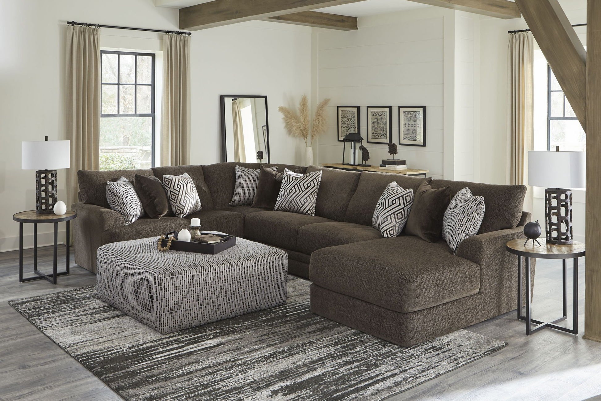 Galaxy - Sectional And Cocktail Ottoman - Hornell Furniture Outlet
