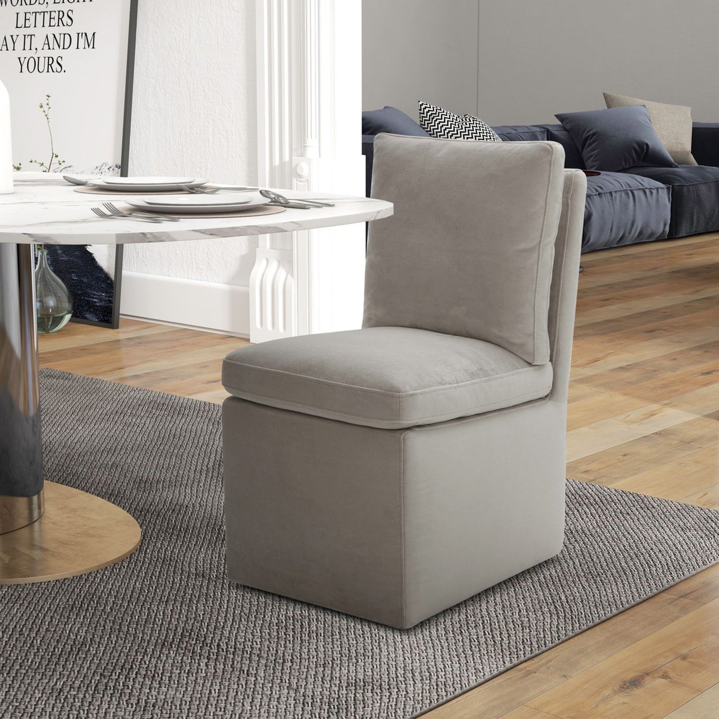 Accent Dining - Accent Dining Chair With Casters - Hornell Furniture Outlet