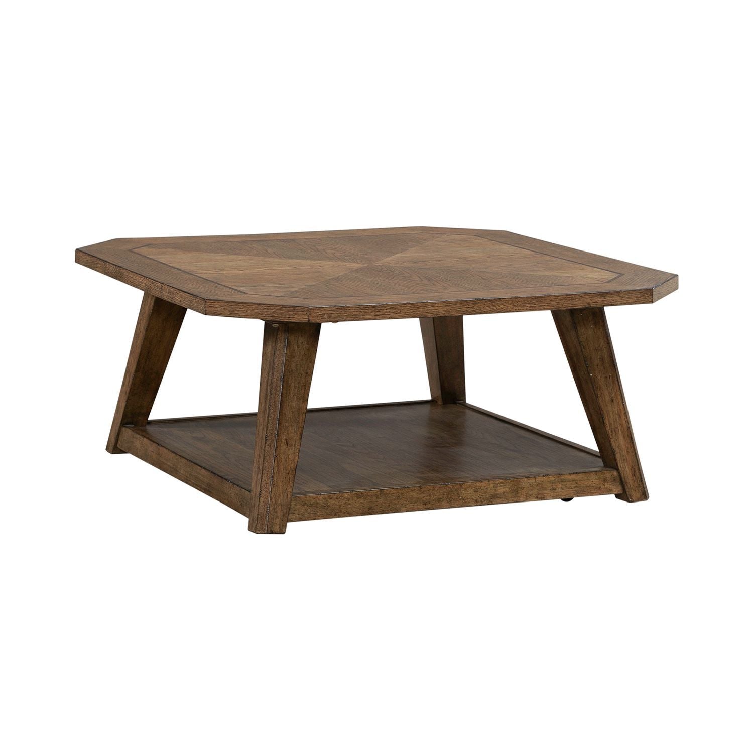 Carolina Park - Octagonal Cocktail Table - Brown - Hornell Furniture Outlet