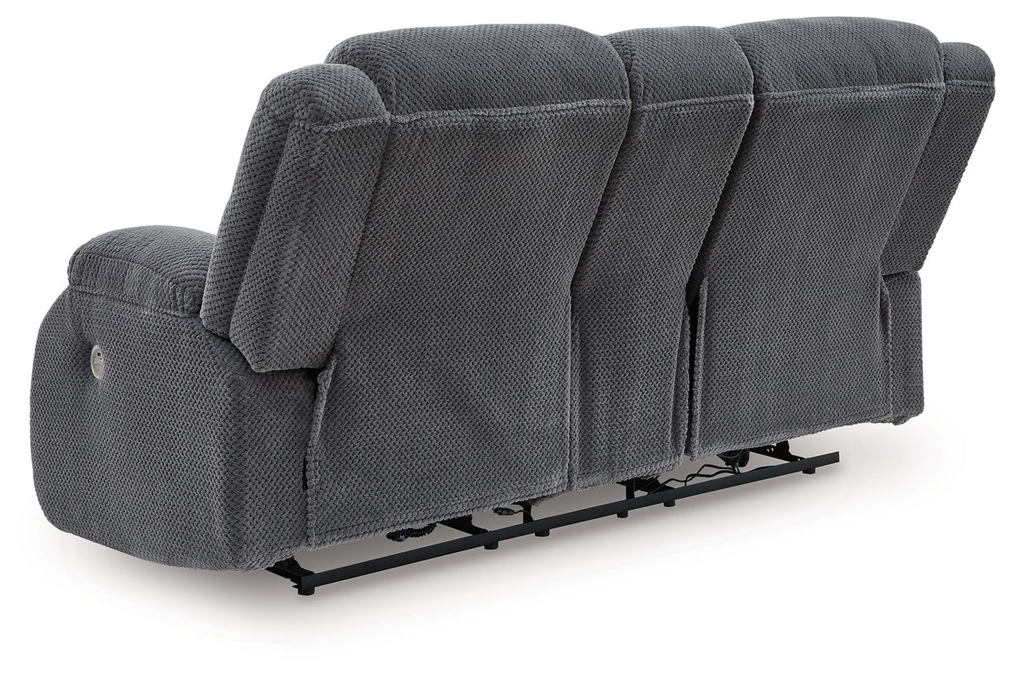 Observation - Steel - Double Reclining Power Loveseat With Console - Hornell Furniture Outlet