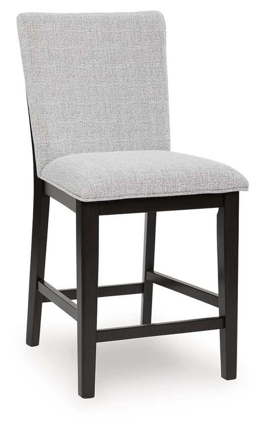 Neymorton - Dark Grayish Brown - Upholstered Barstool (Set of 2) - Hornell Furniture Outlet