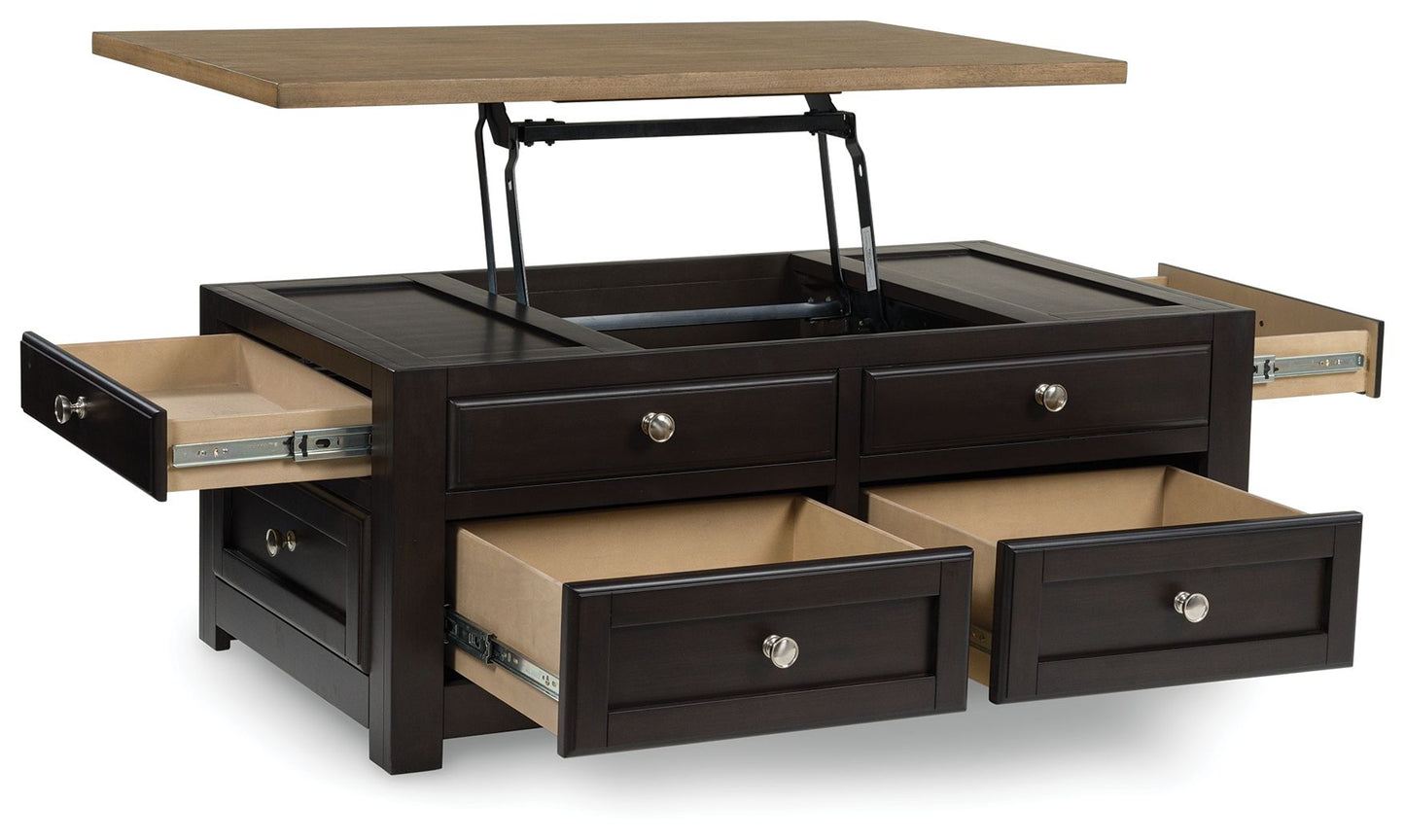 Drazmine - Brown - Lift Top Cocktail Table - Hornell Furniture Outlet