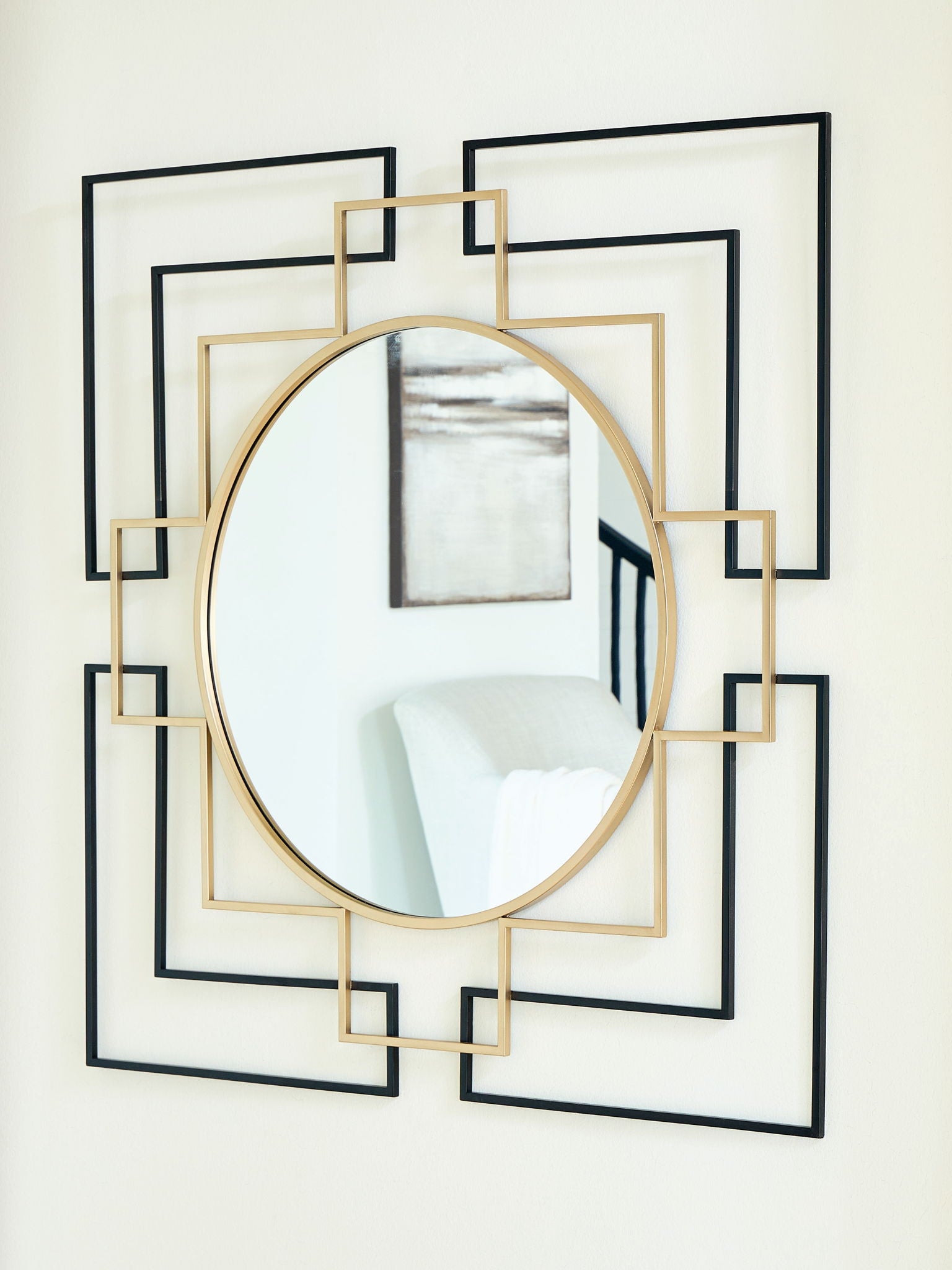 Oceanal - Black / Gold Finish - Accent Mirror - Hornell Furniture Outlet