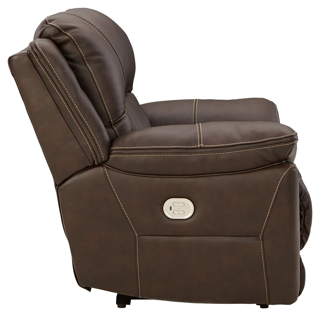 Dunleith - Chocolate - Zero Wall Recliner w/PWR HDRST - Hornell Furniture Outlet
