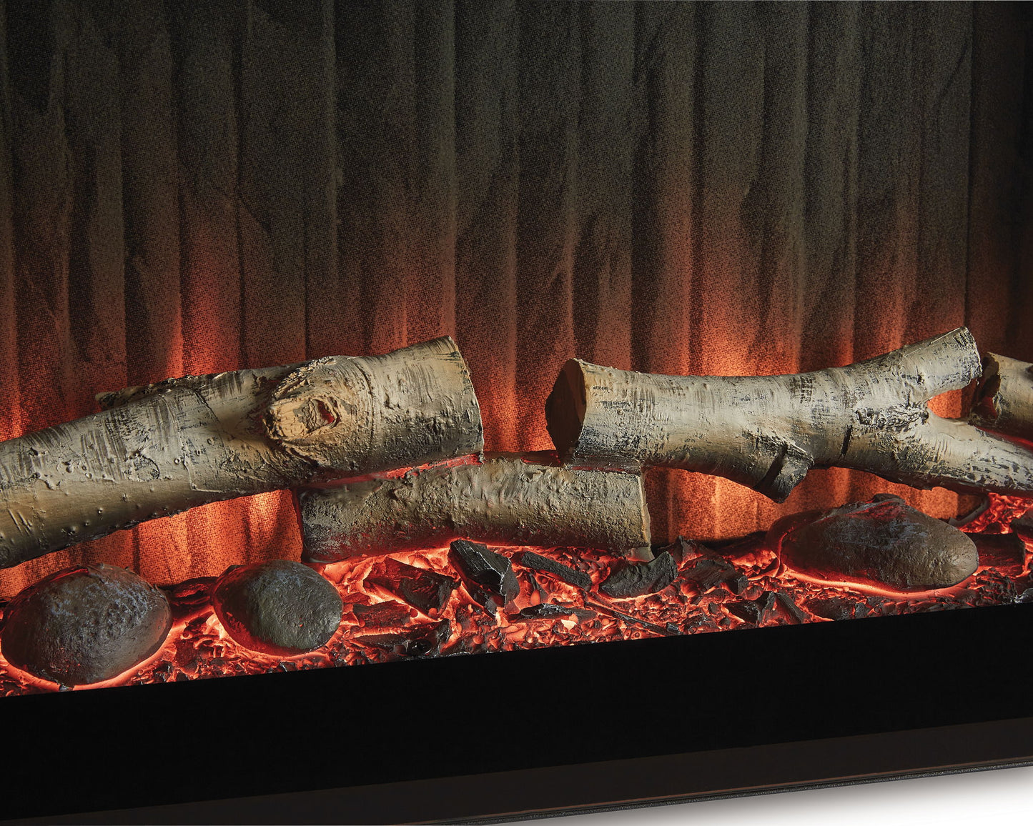 Entertainment Accessories - Black - Fireplace Insert With Faux Birch Log Set - Hornell Furniture Outlet