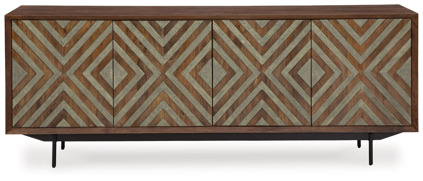 Dreggan - Brown / Gold Finish - Accent Cabinet - Hornell Furniture Outlet