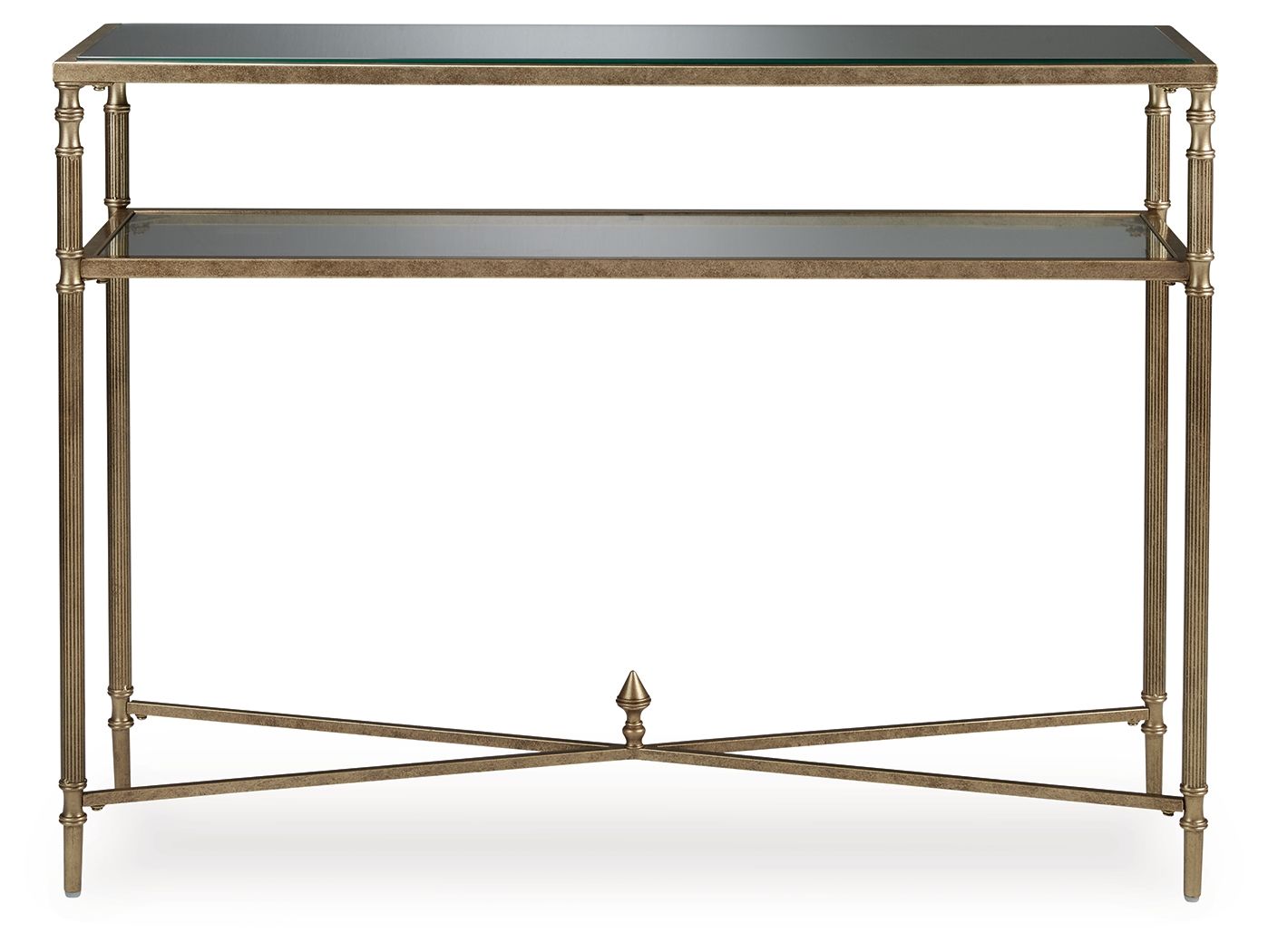 Cloverty - Aged Gold Finish - Sofa Table - Hornell Furniture Outlet