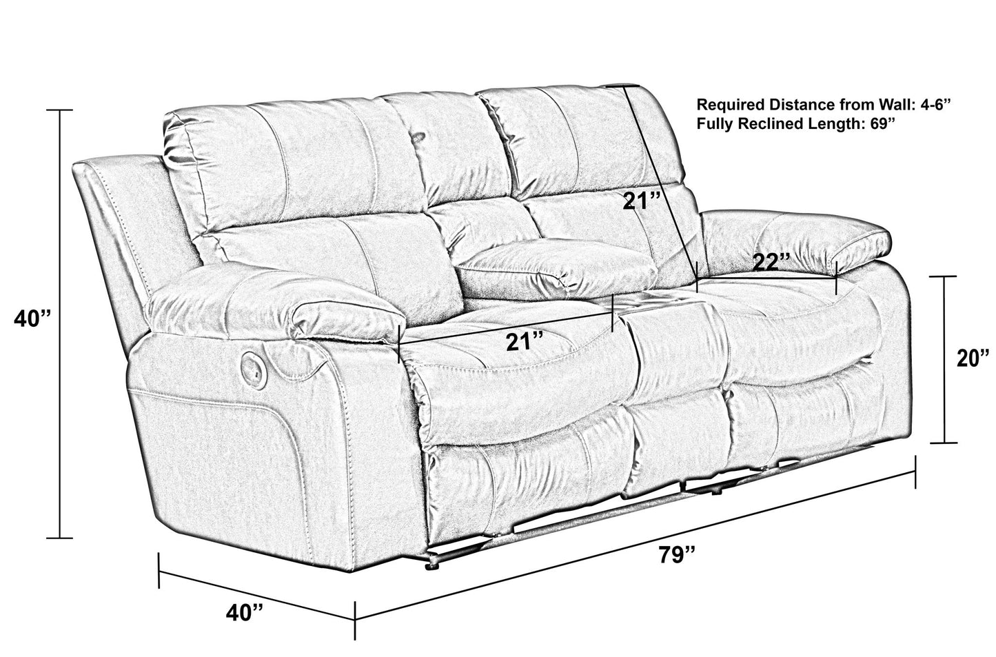 Positano - Reclining Console Loveseat - Hornell Furniture Outlet