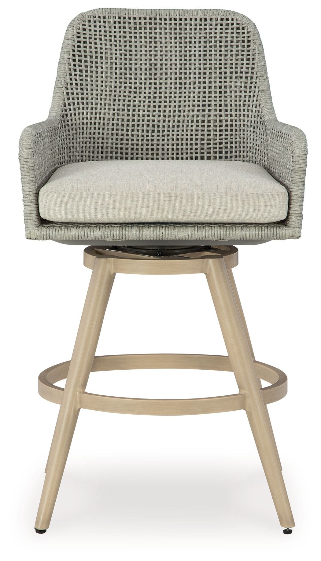 Seton Creek - Beige / Gray - Barstool With Cushion (Set of 2) - Hornell Furniture Outlet