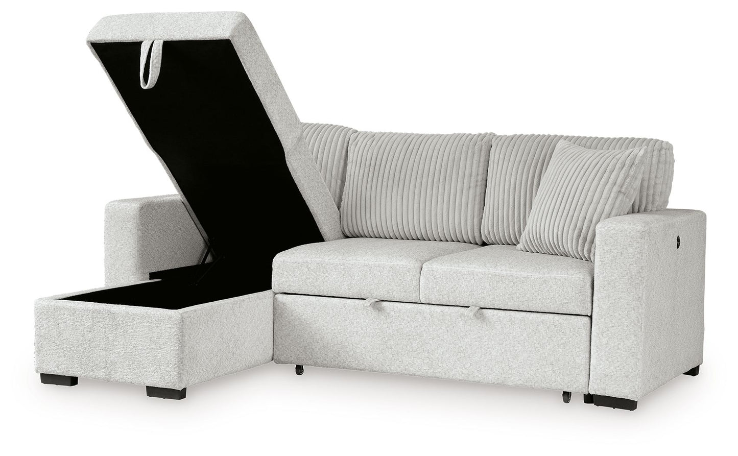Wohlen - 2 - Piece Sectional With Pop Up Sleeper And LAF Corner Chaise - Alloy - Hornell Furniture Outlet