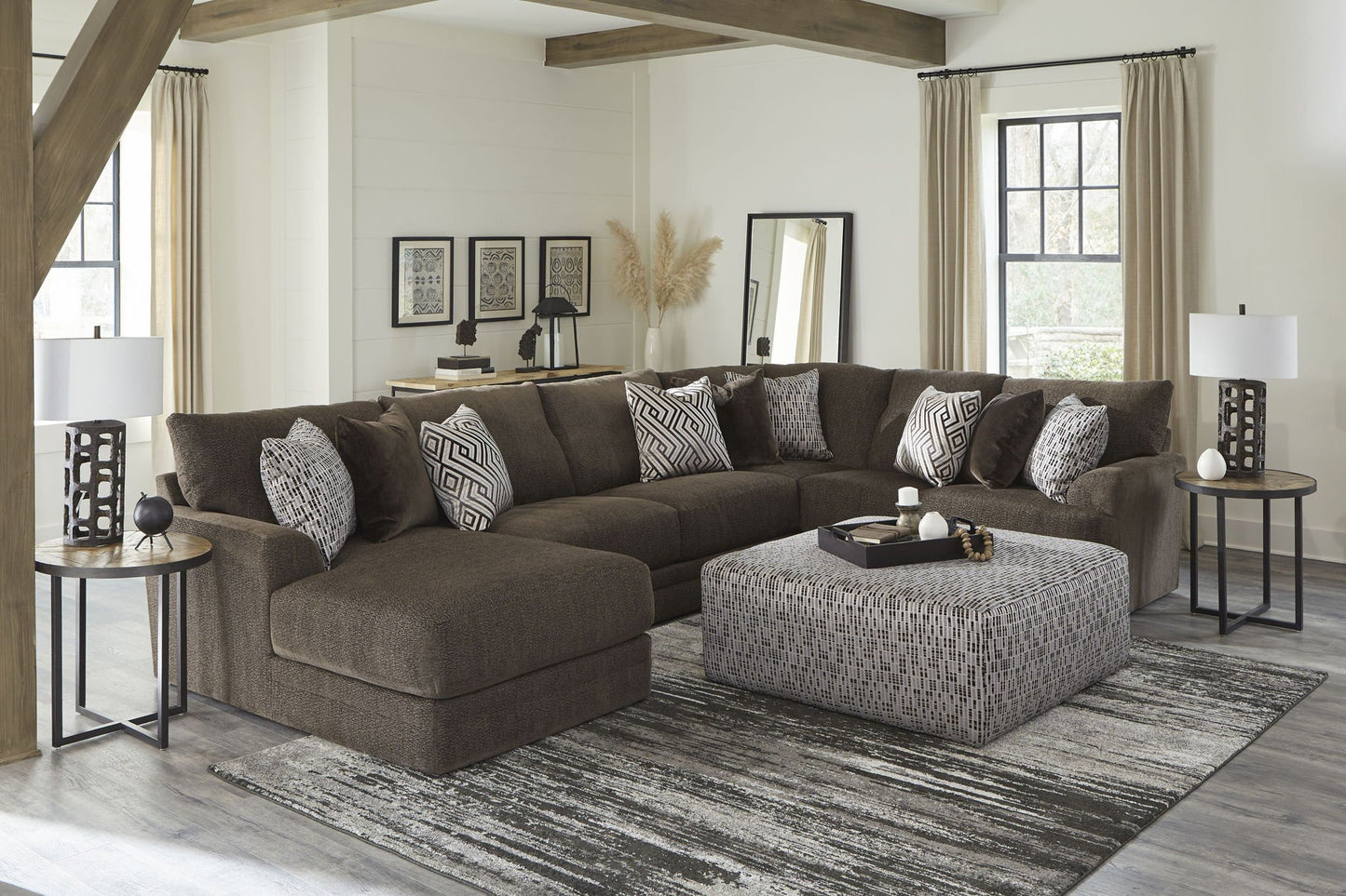 Galaxy - Sectional And Cocktail Ottoman - Hornell Furniture Outlet