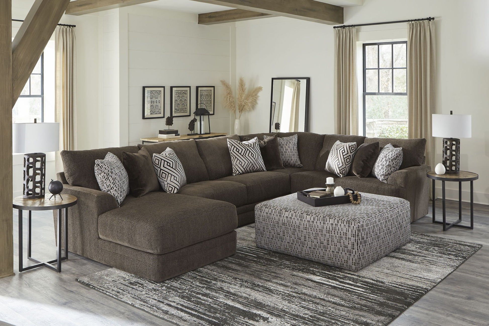 Galaxy - Sectional And Cocktail Ottoman - Hornell Furniture Outlet