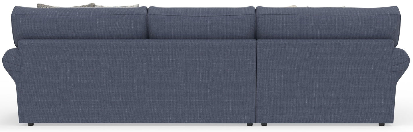 Cape May - Sofa Chaise With Comfort Coil Seating, 41" Cocktail Ottoman And 5 Accent Pillows Included - Hornell Furniture Outlet