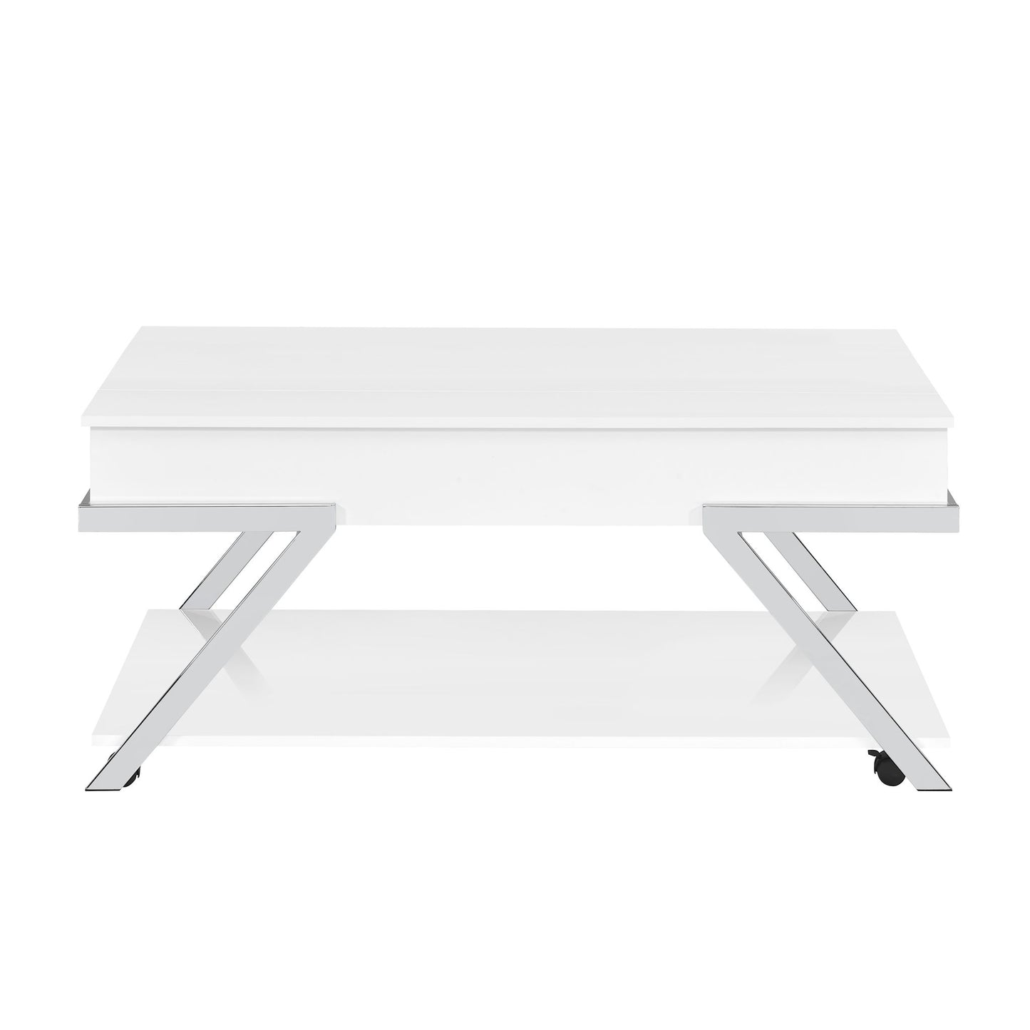 Zena - Lift - Top Cocktail Table With Casters - White - Hornell Furniture Outlet