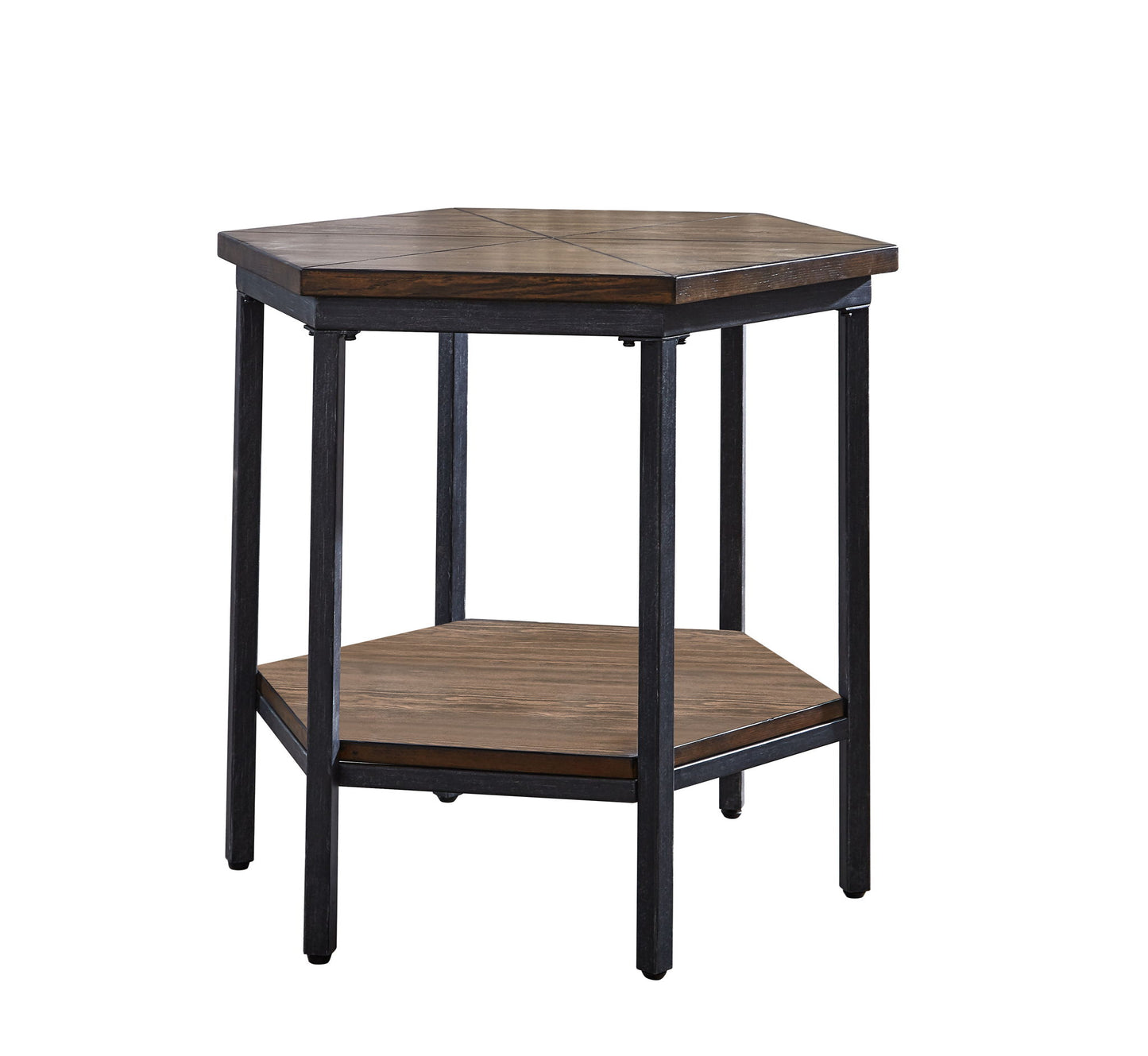 Ultimo - Hexagon End Table - Brown - Hornell Furniture Outlet
