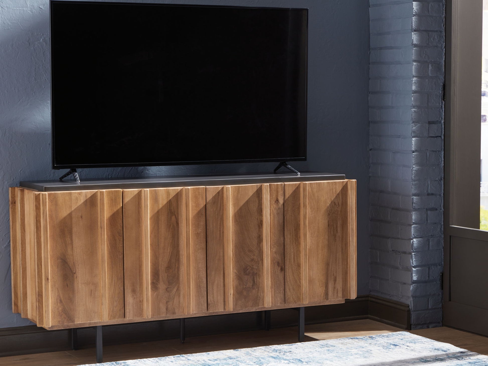 Quintavious - Brown / Charcoal - Accent Cabinet - Hornell Furniture Outlet