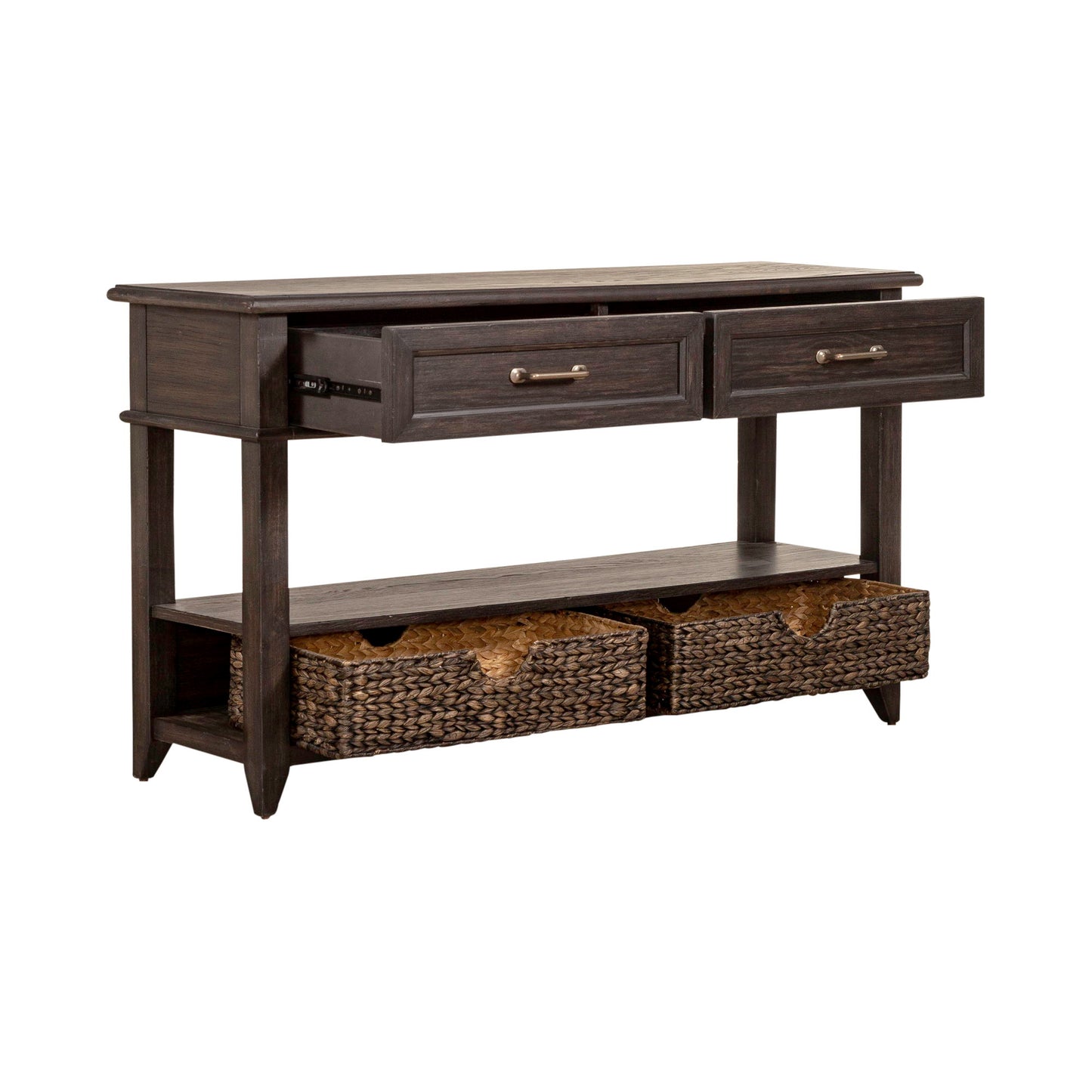 Mill Creek - 2 Drawer Sofa Table - Dark Brown - Hornell Furniture Outlet